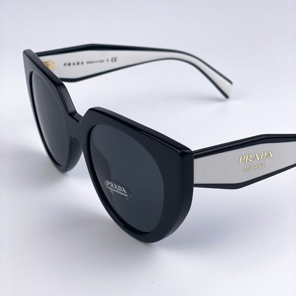 NEW Prada PR14WS 09Q-5S0 Black Talc Gray Cat Eye Oversized Women Sunglasses - Picture 6 of 12
